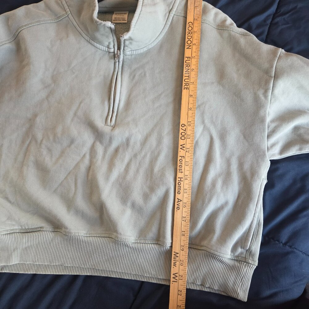 Victoria's Secret Pink quarter-zip oversized pullover sweatshirt sage green L - Picture 7 of 7